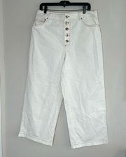 Kate Spade White Cropped Wide Leg Pants