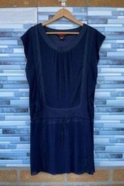 Vivienne Tam Navy Dress with Drawstring Blue medium