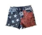 Crazy Train star struck distressed frayed shorts