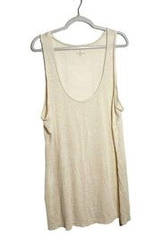 Johnny Was Pete & Greta Tank Top Linen Beige Tunic Length Size Large