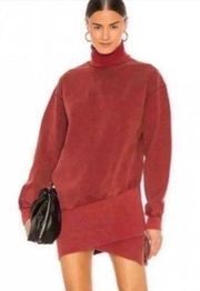 Asymmetrical Turtleneck Sweater Dress w/Zipper Sz Small