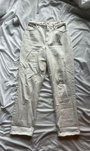 Abercrombie Curve Love White 90s Straight Jean