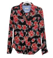 A.Z Anthropologie womens floral long sleeve button up shirt MOP button
