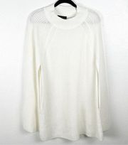 LANE BRYANT White Oversized Arm Openings Knit Poncho Style Sweater, Size 26