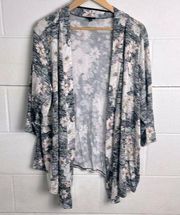 Torrid floral quarter sleeve waterfall cardigan