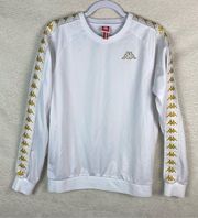 Kappa White Gold Repeat Banner Logo Sweatshirt‎ Size Medium