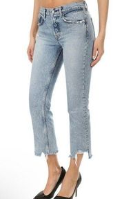 GRLFRND Tatum Jeans High Rise Cropped Distressed in Overdrive Size 28