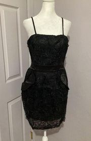 Lucy Paris Black Lace Mini Cocktail Dress Size Medium