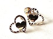14k Solid Gold Heart shape stud earrings | Chic & Aesthetic Jewelry | Stud |