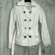 Women’s Bongo Winter White Double Breasted Pea Coat. Size Small.