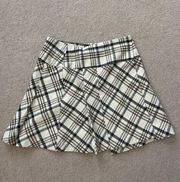 Plaid Pleated Mini Skirt 