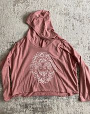 Pink Cropped Hoodie