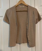 Taupe Short Sleeve Cardigan