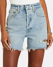 Agolde High Rise Riley Cut Off Shorts Light Wash Denim Blue Women's Size 26 / 4