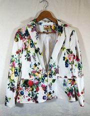 Beulah - Floral Blazer - White & Multicolor - Women’s Medium/Large - Colorful