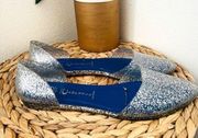 Jeffrey Campbell jelly flats Love pointed d'Orsay shoes Silver sparkle