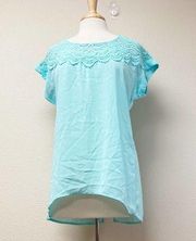 Maurice's  Lace Panel Tee Light Blue M