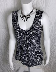 New York & Company Black White Tank Top