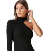 Paige Women Black So Charmed Black Sleeveless One-Shoulder Bodysuit Small