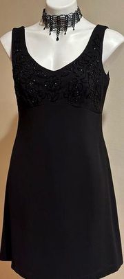 Hugo Buscati Black Sequence Dress SZ. 8 Has Little unstitch In Back Last Pic