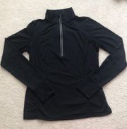 Black Quarter Zip Exercise Long Sleeve Top