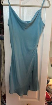 cowl neck silk dress