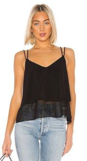 Ruffle Hem Cami in Black