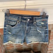 Eunina Kadence Mid Rise Denim Cuffed Shorts size small