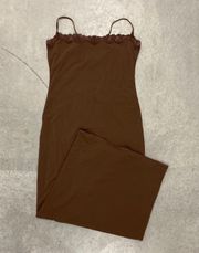 Fits everyone brown maxi lace trim Dress size 2X