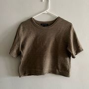 olive green ribbed cropped top