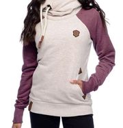 Naketano So Ein Rope Hoodie Raglan Sweatshirt Oatmeal Bordeaux Size Large