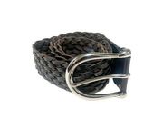 Michael Michael Kors Braided Wide Belt Bonded Leather Silver Tone Buckle Large