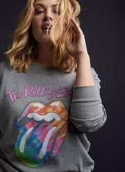 TORRID The Rolling Stones Tie-Dye Tongue Rock & Roll Sweatshirt Plus Size 0