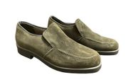 Hush Puppies heirloom olive green suede loafers size 8