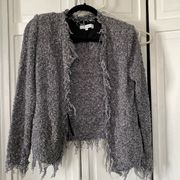 IRO shavani grey boucle knit open front blazer.  Size S (European 34)