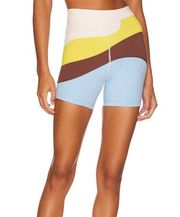 L*Space  x Tessa Brooks New Heights Biker Short in Apple, Cream, & Coffee new