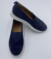 Vionic Linden Loafer Slip-on Shoes Blue Suede Women Sz 6.5 Comfort