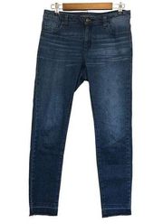 Michael Kors | Izzy Skinny Raw Hem Dark Wash Denim Ankle Crop Skinny Jeans | 4