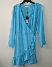 gianni bini original ruffle wrap dress