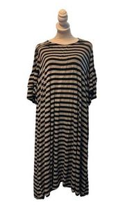 Lane Bryant  women's  18/20 grey and black striped t-shirt dress