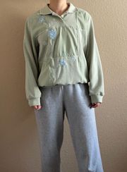 Light Green Vintage Collared Sweater