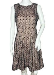 JW Jason Wu Women’s Dress Size S Pink Black Lace Overlay Sleeveless Fit & Flare