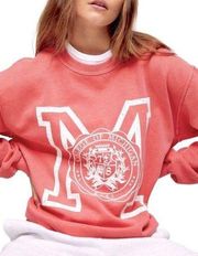 Topshop Womens Sweatshirt College of Michigan Pullover Orange Size 8-10 lose fit