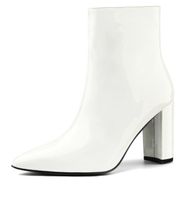 White Faux Leather Booties