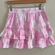 NWT GENERATION LOVE pink tie dye boho Athena tiered mini tennis ruffle skirt