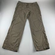 Merona Dark Khaki Poplin Canvas Wide Leg Cargo Pants 12