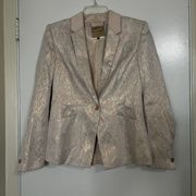 TED BAKER Champagne Pink Metallic Python Holiday Blazer Jacket size 3 Medium