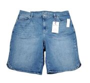 Gloria Vanderbilt Amanda Bermuda Jean Shorts Blue Slimming Plus Size 16W Stretch