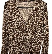 Michael stars leopard print button down shirt one size