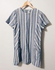 Paper Crane Blue Striped Dress - Size Large